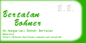 bertalan bohner business card